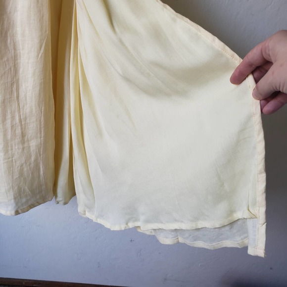 At Dawn Yellow Linen Wrap Dress NWT Extra Small - Picture 8 of 13